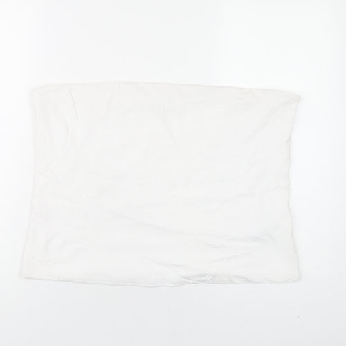 Marks and Spencer Womens White Cotton Basic T-Shirt Size XL Square Neck