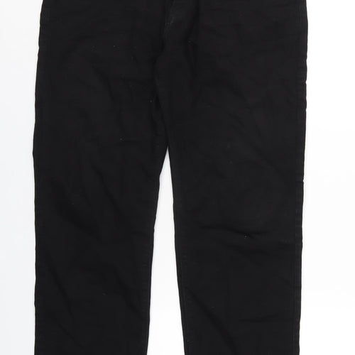 Marks and Spencer Mens Black Cotton Straight Jeans Size 34 in L31 in Regular Zip