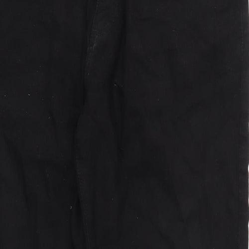 Marks and Spencer Mens Black Cotton Straight Jeans Size 34 in L31 in Regular Zip