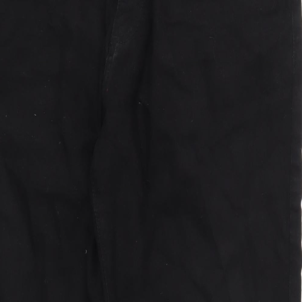 Marks and Spencer Mens Black Cotton Straight Jeans Size 34 in L31 in Regular Zip