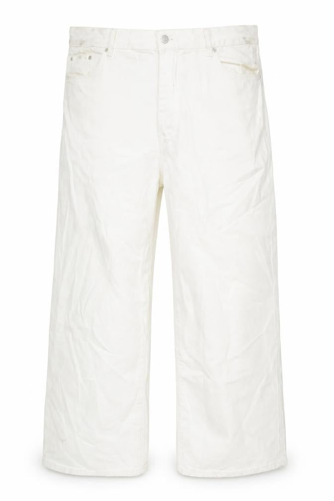 Autograph Womens White Cotton Wide-Leg Jeans Size 22 L30 in Regular Zip