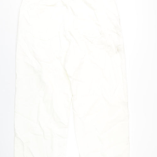 Autograph Womens White Cotton Wide-Leg Jeans Size 22 L30 in Regular Zip