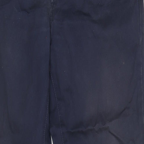 Burton Mens Blue Cotton Trousers Size 32 in L32 in Regular Button