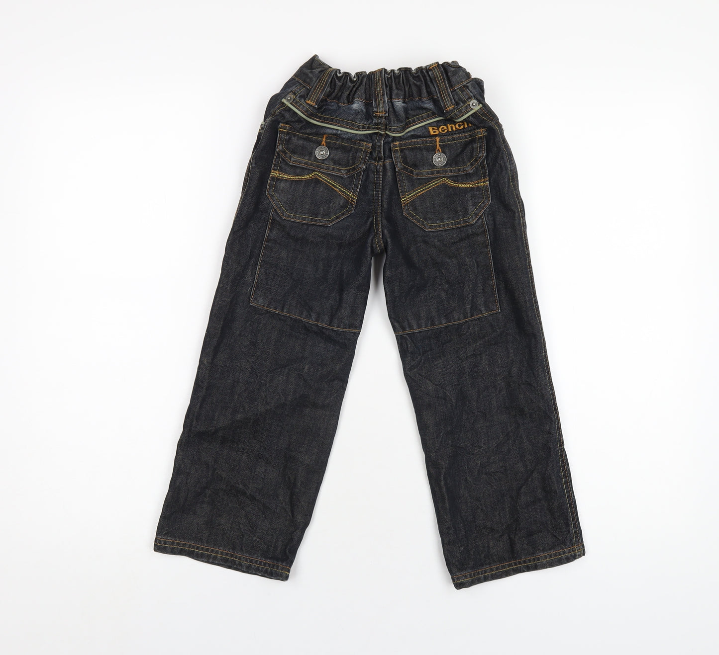 Bench Boys Blue Cotton Straight Jeans Size 3-4 Years Regular Zip