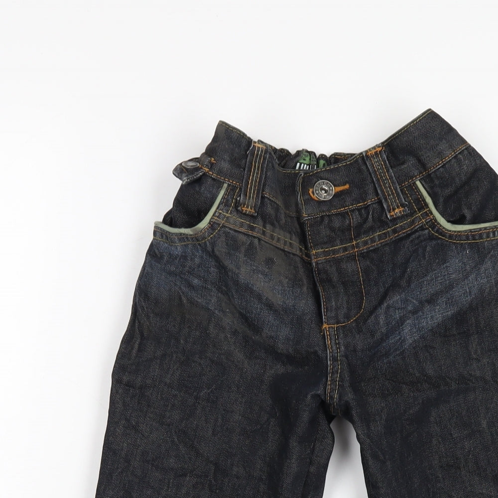 Bench Boys Blue Cotton Straight Jeans Size 3-4 Years Regular Zip