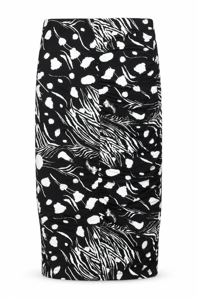 ASOS Womens Black Geometric Polyester Straight & Pencil Skirt Size 14 - Rouched