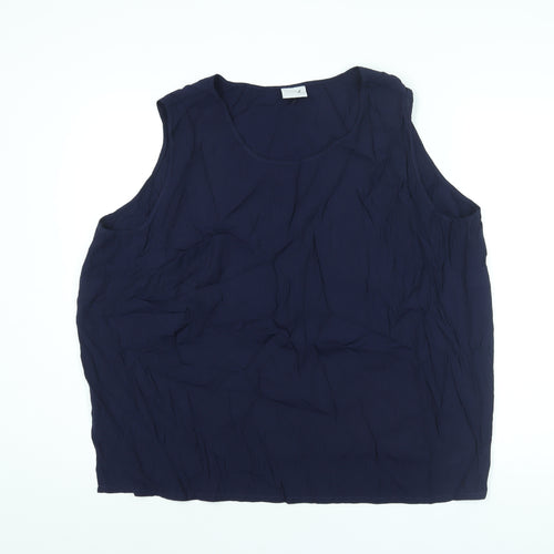 Classics Womens Black Polyester Camisole Blouse Size 24 Round Neck