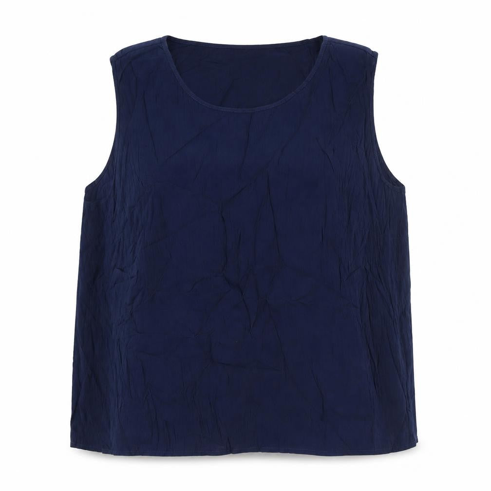 Front view of Classics women’s black polyester camisole blouse, size UK 24, round neck