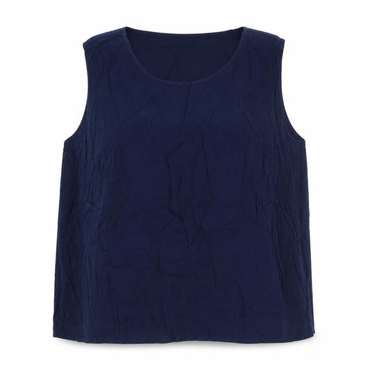 Front view of Classics women’s black polyester camisole blouse, size UK 24, round neck