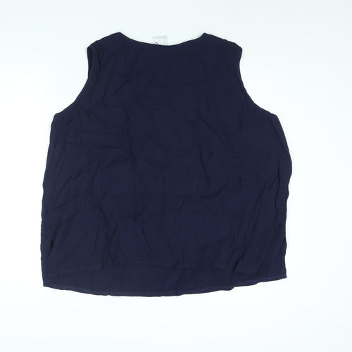 Classics Womens Black Polyester Camisole Blouse Size 24 Round Neck