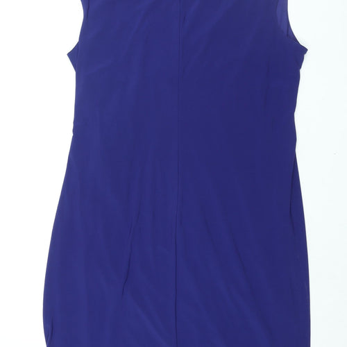 Planet Womens Blue Polyester Shift Size 18 V-Neck Pullover - Buckle Detail