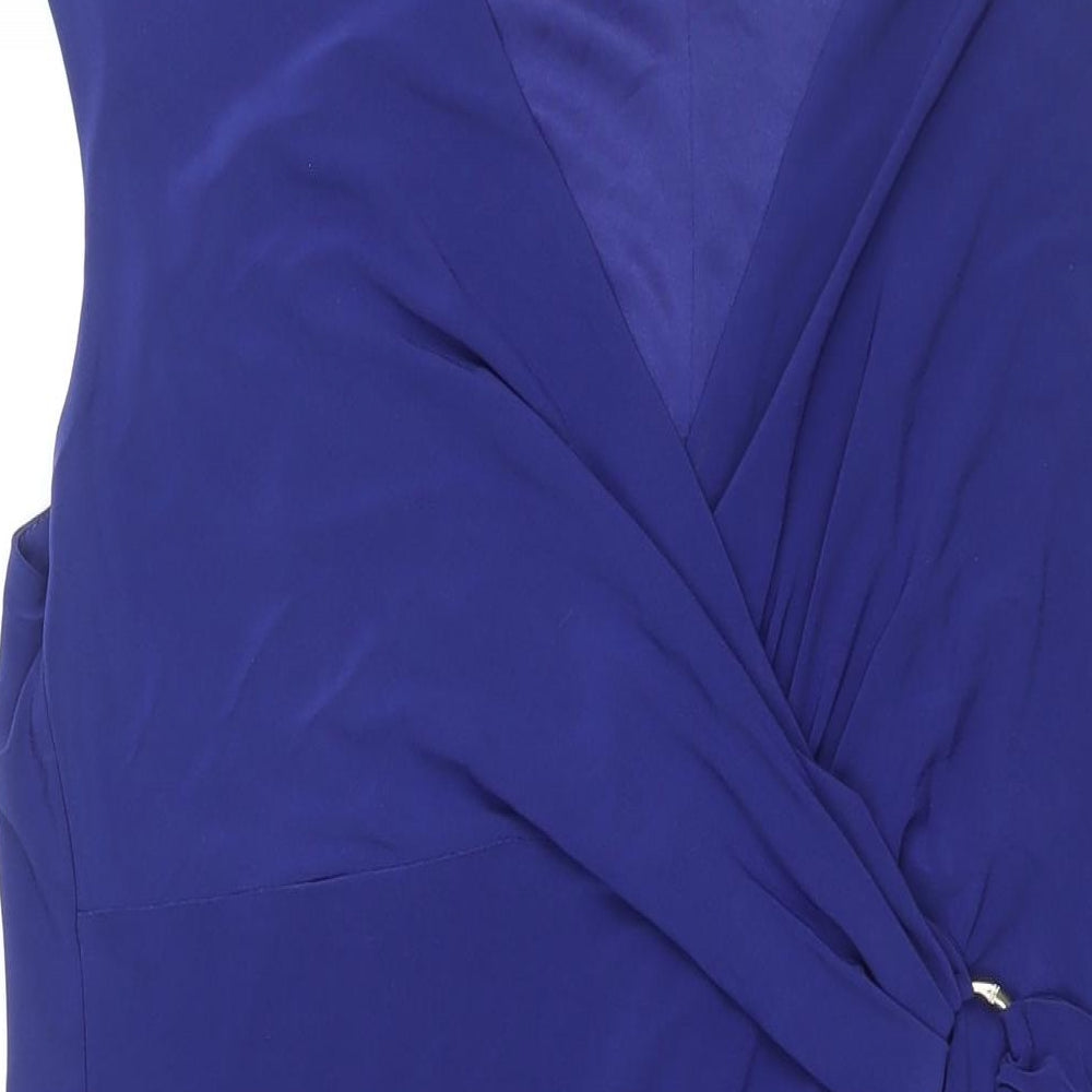 Planet Womens Blue Polyester Shift Size 18 V-Neck Pullover - Buckle Detail