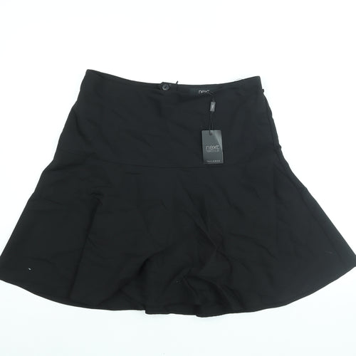 NEXT Womens Black Cotton A-Line Skirt Size 12 Zip