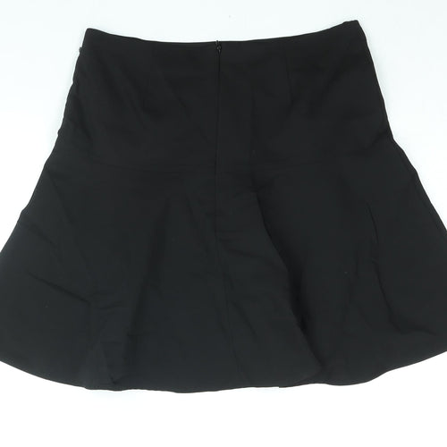 NEXT Womens Black Cotton A-Line Skirt Size 12 Zip