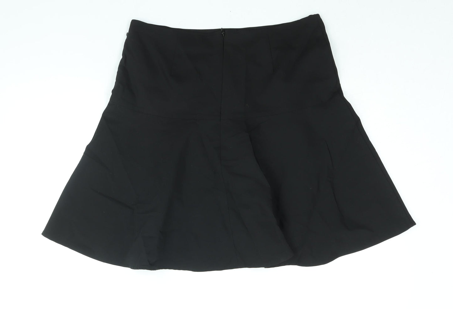 NEXT Womens Black Cotton A-Line Skirt Size 12 Zip