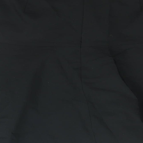 NEXT Womens Black Cotton A-Line Skirt Size 12 Zip