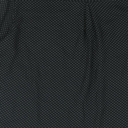 H&M Womens Black Polka Dot Polyester Basic Blouse Size 8 V-Neck