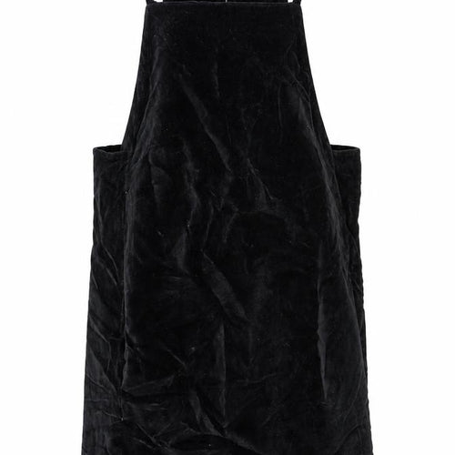 Topshop Womens Black Cotton Pinafore/Dungaree Dress Size 12 Square Neck Hook & Eye