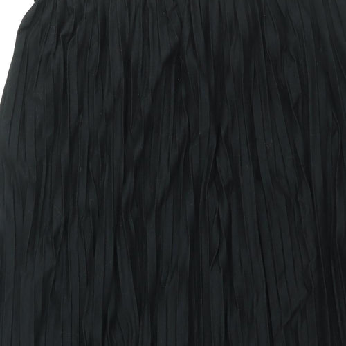 Topshop Womens Black Polyester Pleated Skirt Size 12 - Elasticated Waist