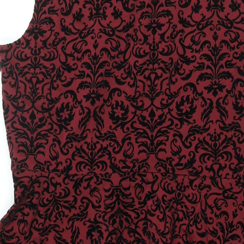 Joe Browns Womens Red Geometric Polyester Fit & Flare Size 18 Round Neck Pullover - Velvet