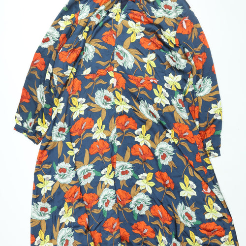 Lovedrobe Womens Multicoloured Floral Polyester Shift Size 26 Mock Neck Zip - Tie