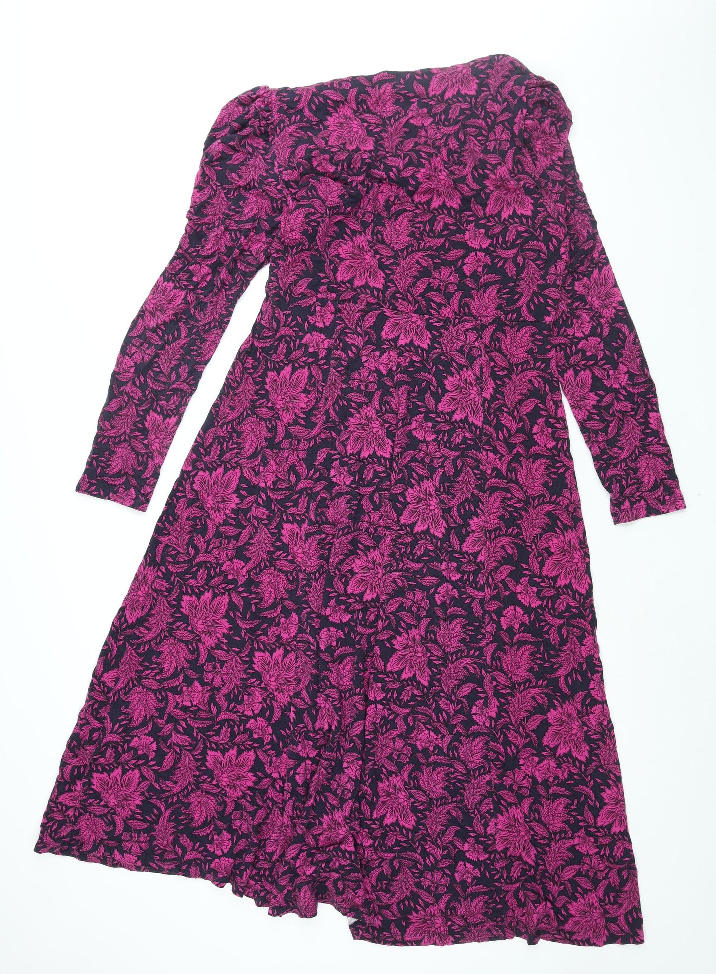 Joe Browns Womens Pink Geometric Viscose Shift Size 14 Square Neck Button