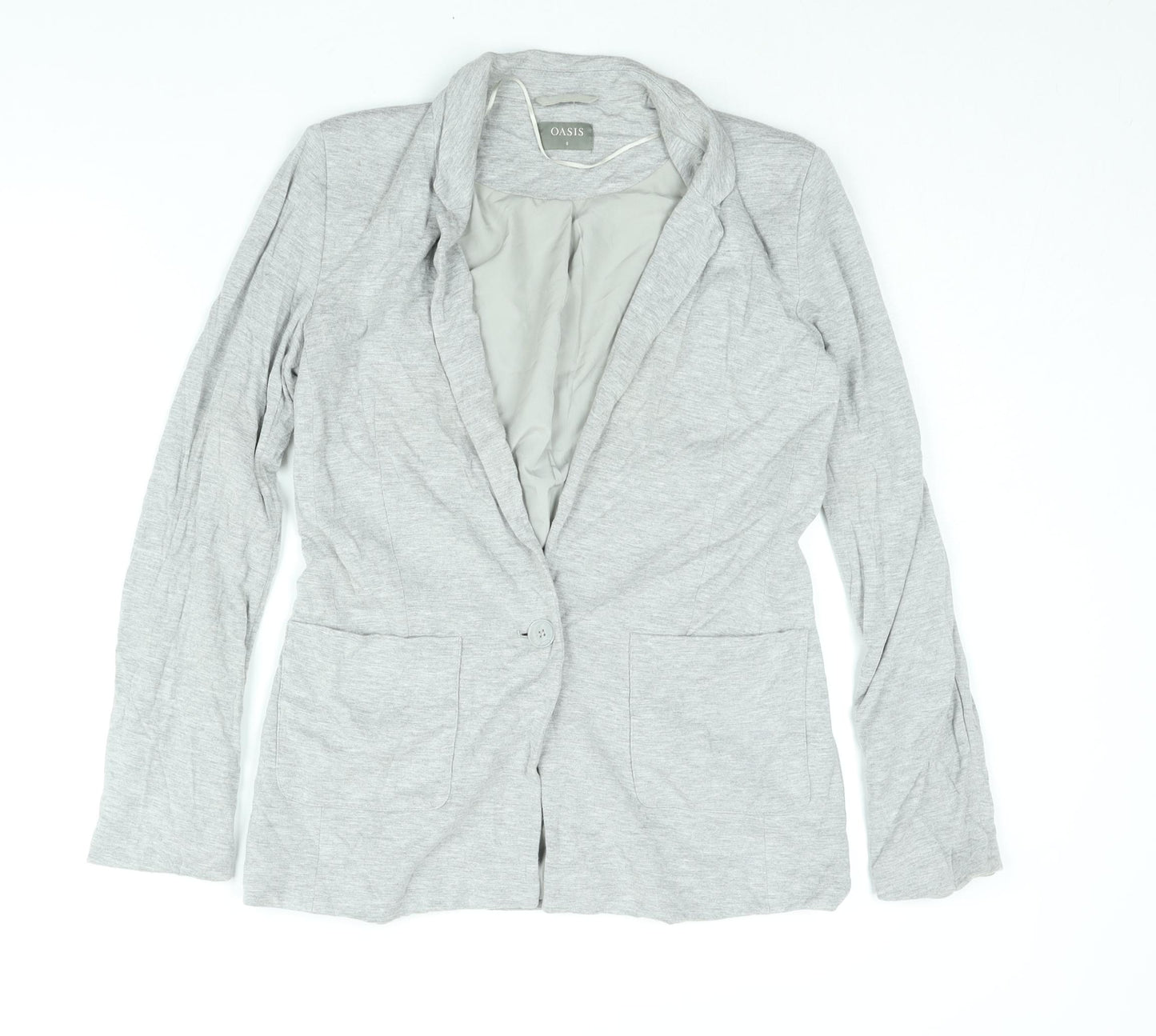 Oasis Womens Grey Jacket Blazer Size 8 Button