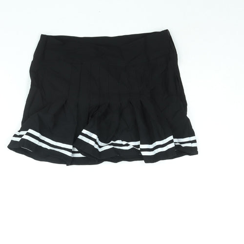 Divided by H&M Womens Black Viscose Mini Skirt Size 10 Zip - Taped Hem