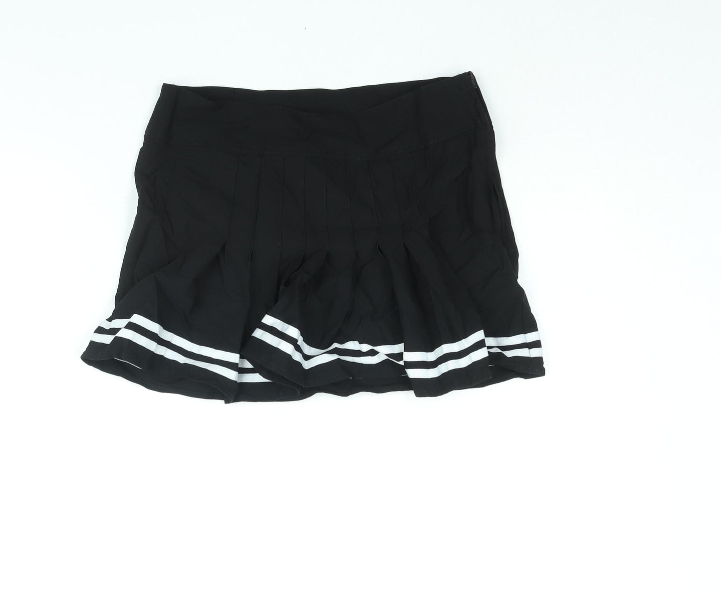 Divided by H&M Womens Black Viscose Mini Skirt Size 10 Zip - Taped Hem