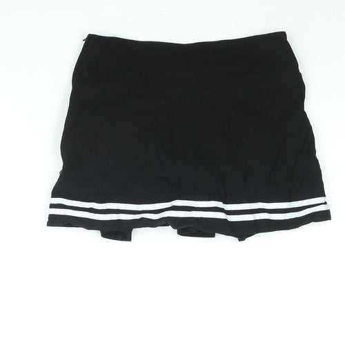 Divided by H&M Womens Black Viscose Mini Skirt Size 10 Zip - Taped Hem