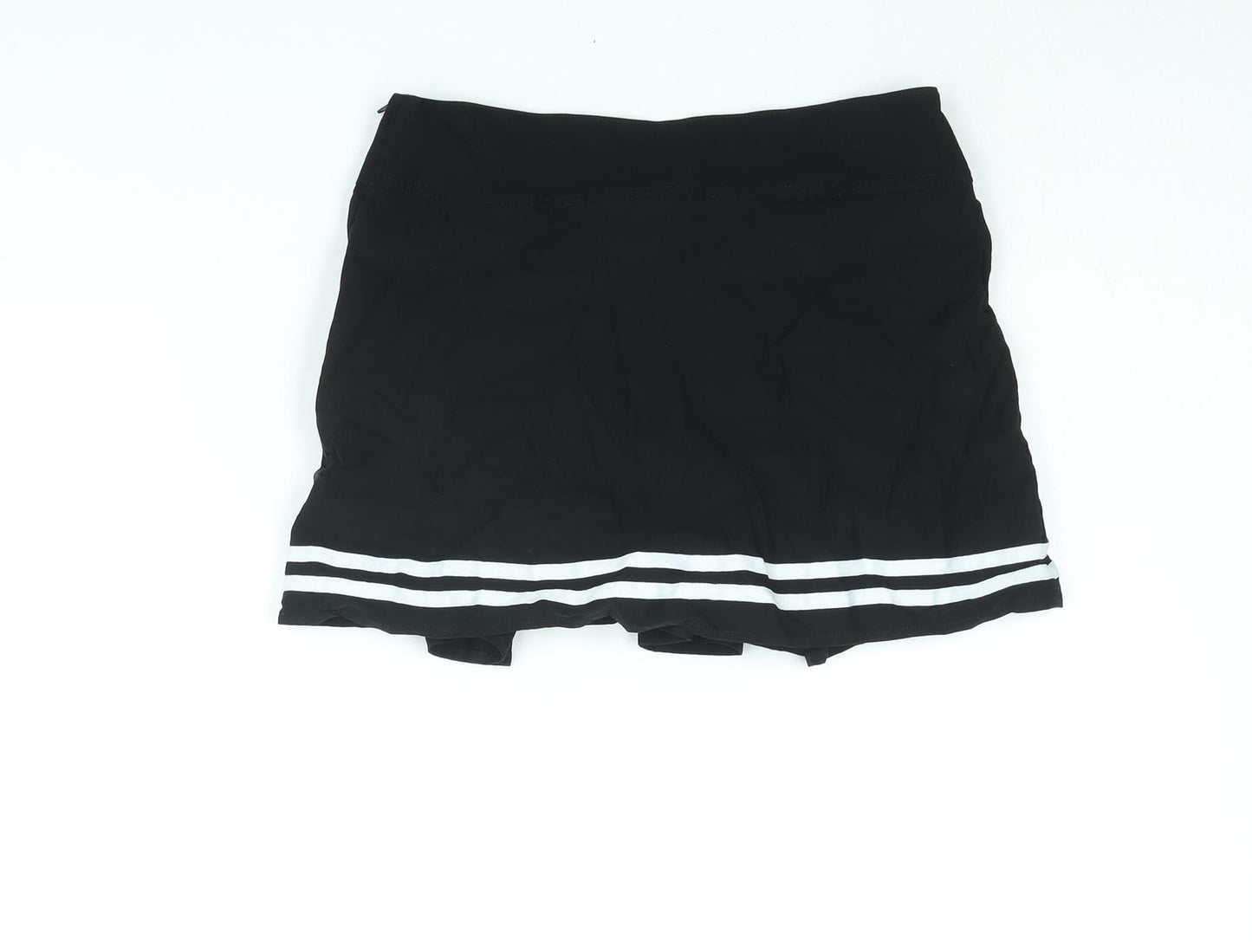 Divided by H&M Womens Black Viscose Mini Skirt Size 10 Zip - Taped Hem