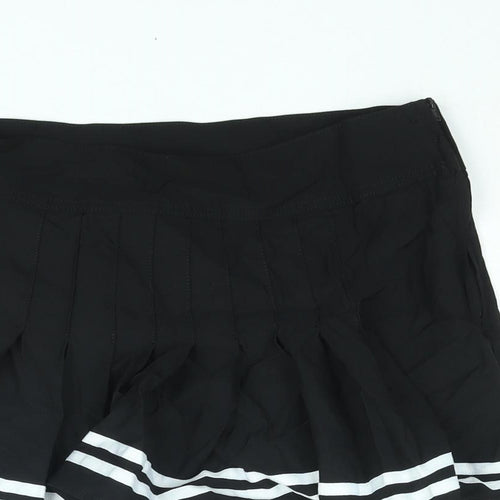 Divided by H&M Womens Black Viscose Mini Skirt Size 10 Zip - Taped Hem