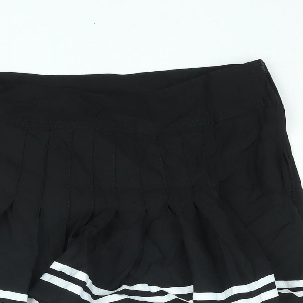 Divided by H&M Womens Black Viscose Mini Skirt Size 10 Zip - Taped Hem