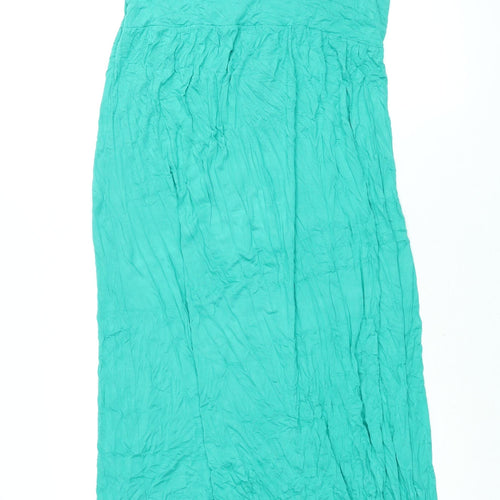 NEXT Womens Green Viscose Maxi Size 18 V-Neck Pullover - Lace Back