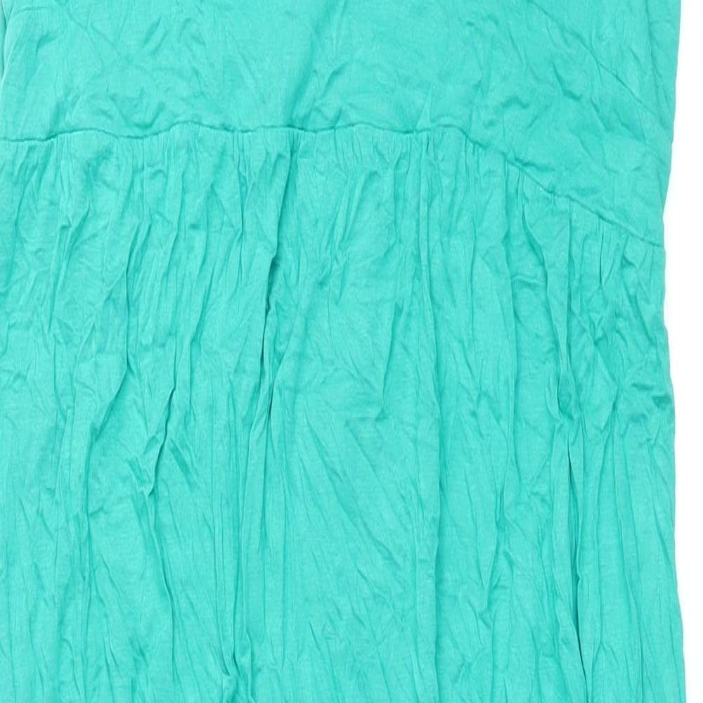 NEXT Womens Green Viscose Maxi Size 18 V-Neck Pullover - Lace Back