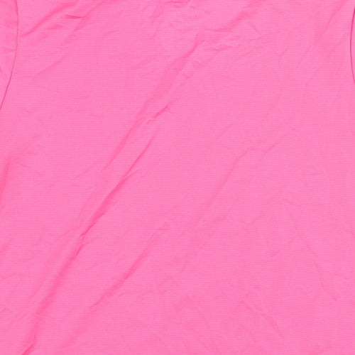 New Balance Womens Pink Polyester Basic T-Shirt Size L Round Neck Pullover - Logo
