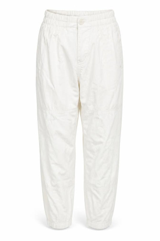 Front view of Bershka women’s white cotton mom jeans, size S, 24-inch leg regular zip - drawstring