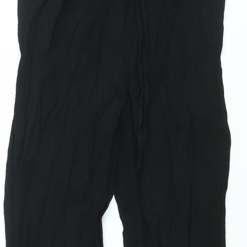 Zara Womens Black Viscose Trousers Size S L31 in Regular Drawstring