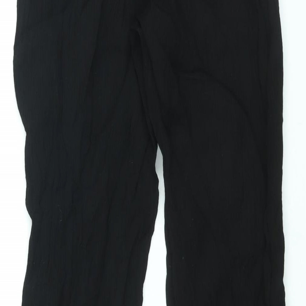 Zara Womens Black Viscose Trousers Size S L31 in Regular Drawstring