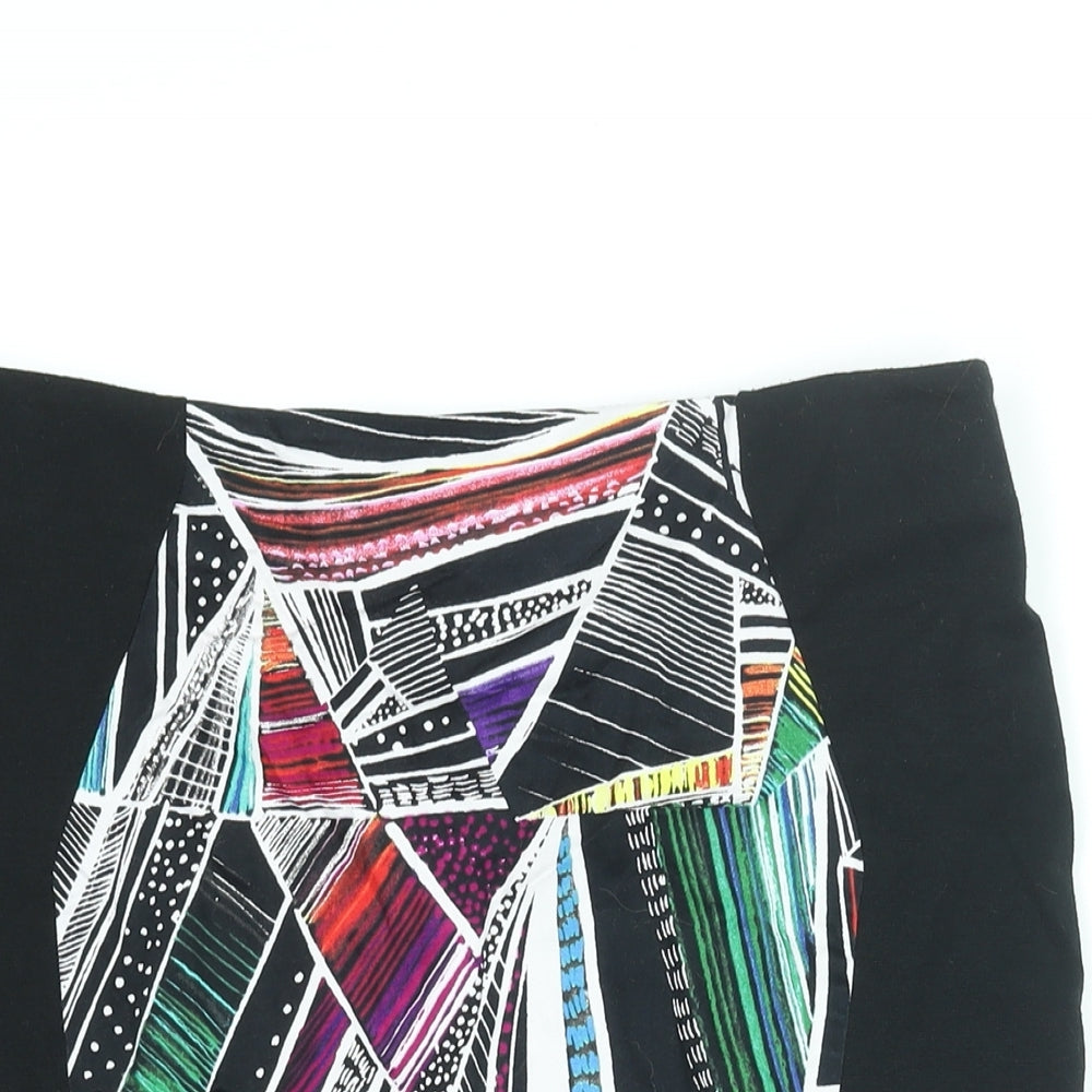 Limited Collection Womens Black Polyester Straight & Pencil Skirt Size 14 Zip - Geometric Print