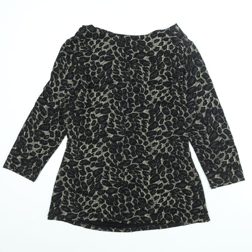 M&Co Womens Black Geometric Polyester Basic Blouse Size 20 Cowl Neck - Rouched Glitter