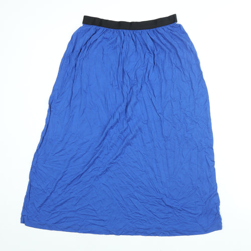 Warehouse Womens Blue Viscose A-Line Skirt Size 12