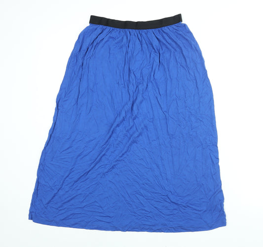 Warehouse Womens Blue Viscose A-Line Skirt Size 12