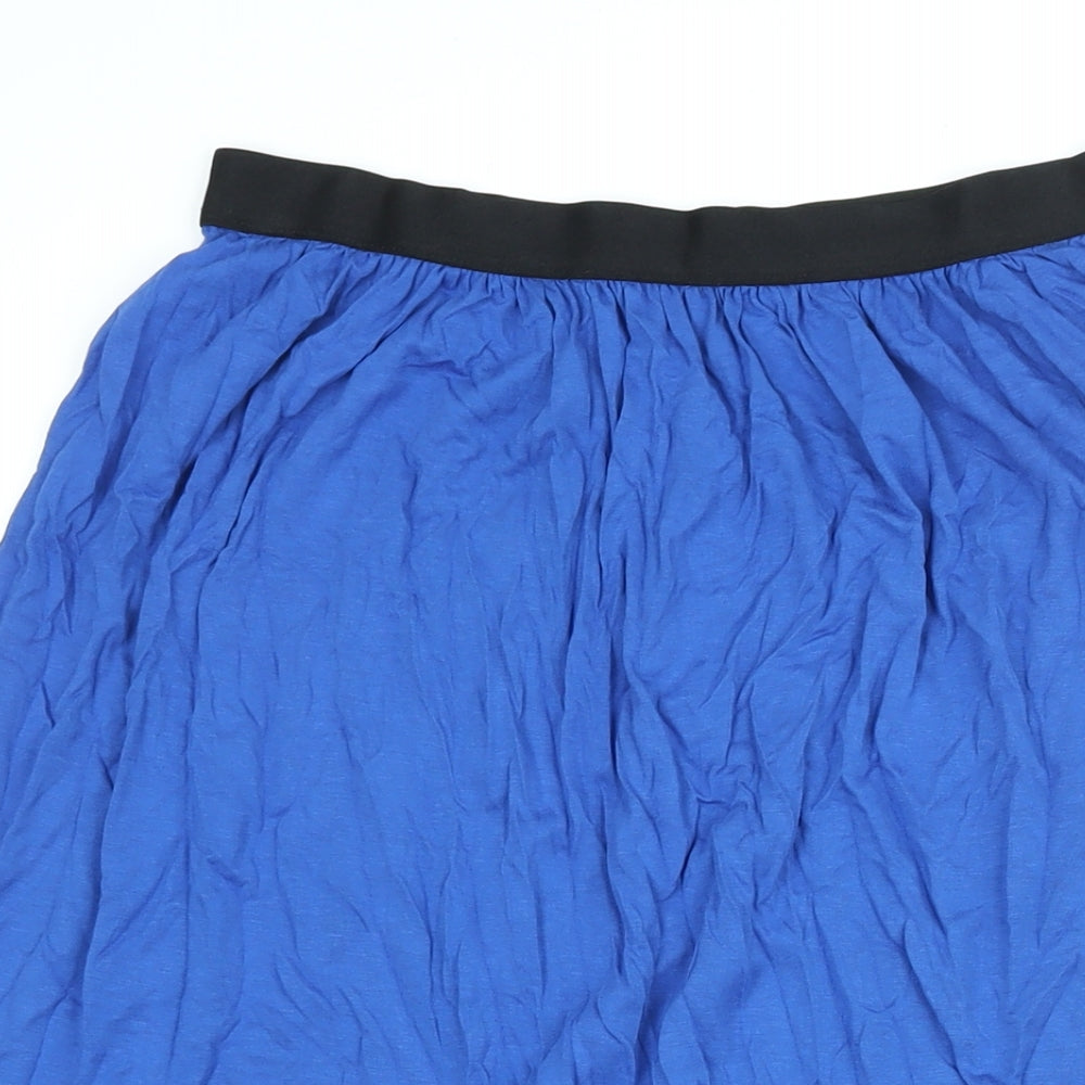 Warehouse Womens Blue Viscose A-Line Skirt Size 12