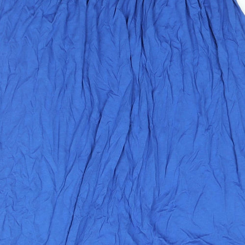 Warehouse Womens Blue Viscose A-Line Skirt Size 12