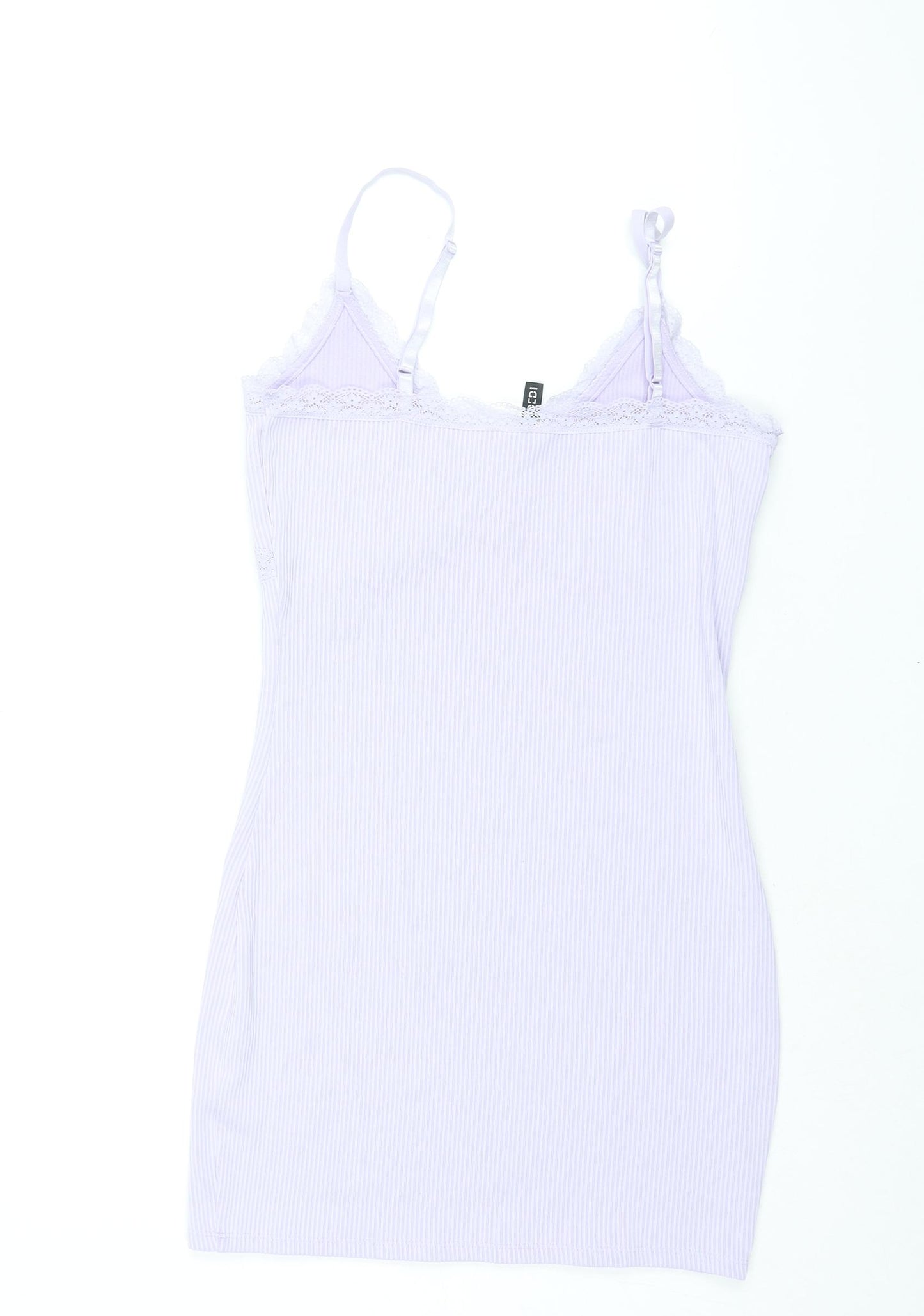 Divided by H&M Womens Purple Polyester Mini Size M V-Neck Pullover - Lace Trim Bow