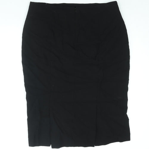 Hobbs Womens Black Wool Straight & Pencil Skirt Size 16 Zip - Double Vent