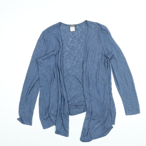 Kim&Co. Womens Blue V-Neck Viscose Cardigan Jumper Size M