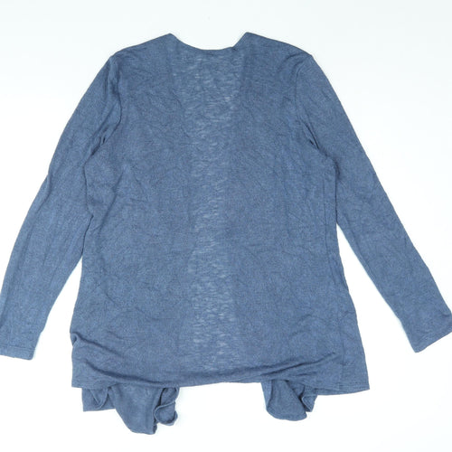 Kim&Co. Womens Blue V-Neck Viscose Cardigan Jumper Size M