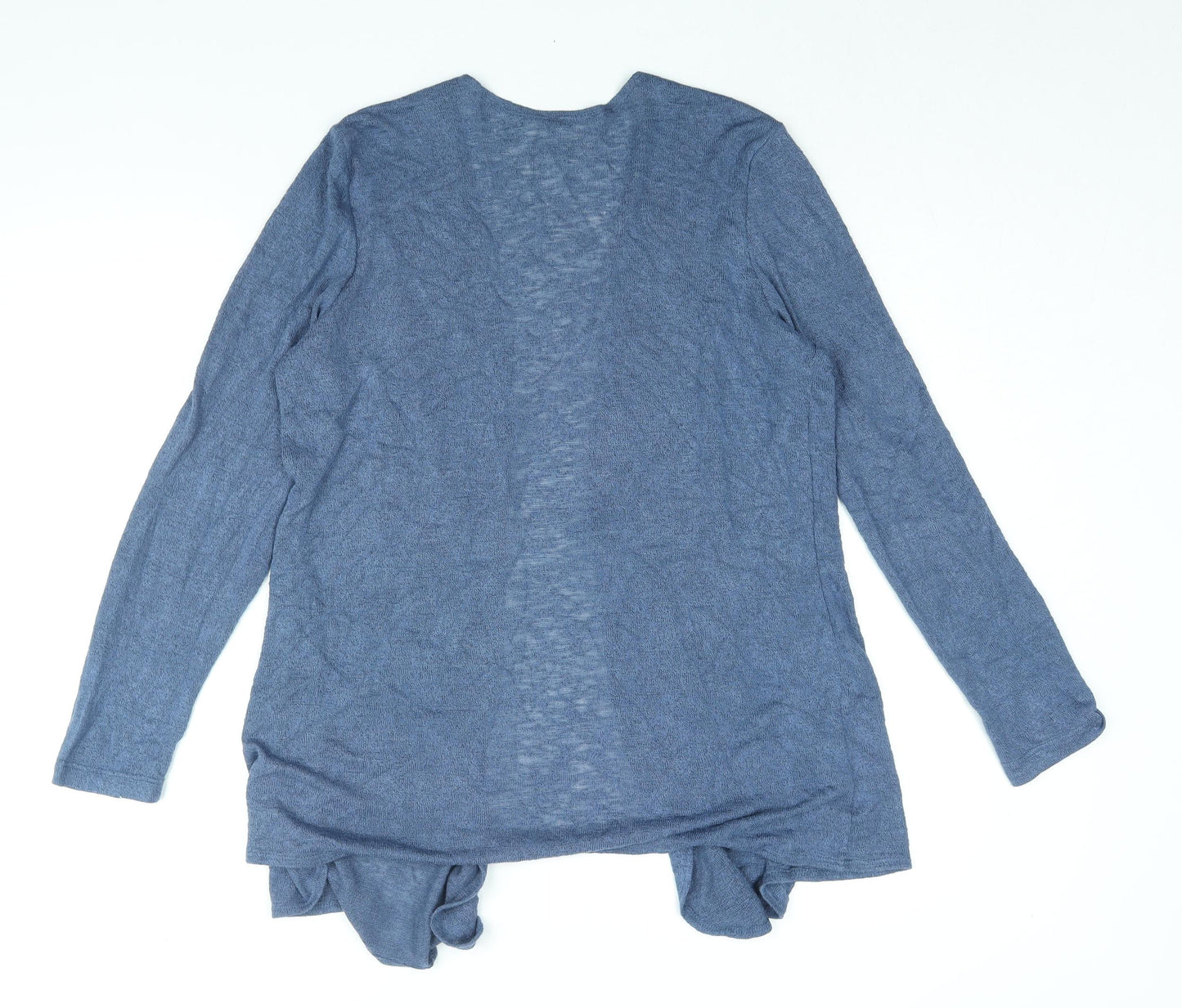 Kim&Co. Womens Blue V-Neck Viscose Cardigan Jumper Size M